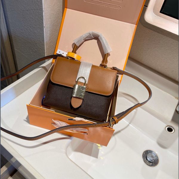 

lock bag leather lady messenger bags for women fashion satchel shoulder bag handbag cross body bag presbyopic package mobile phone fl