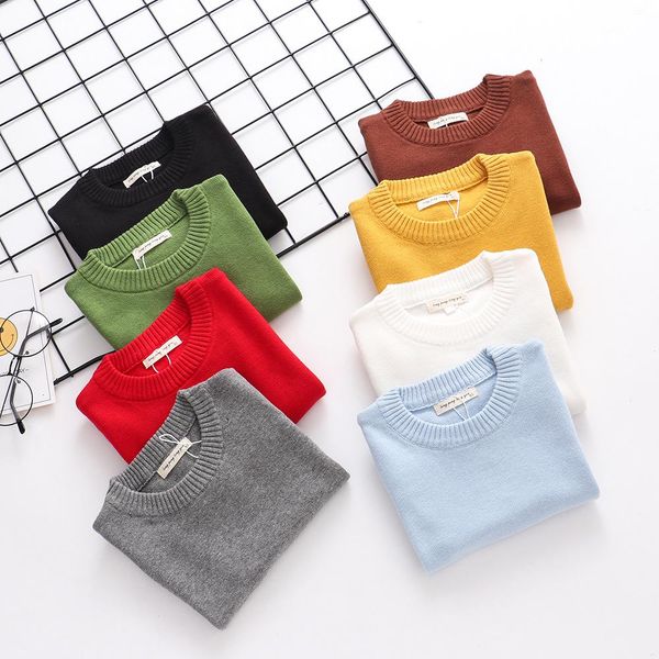 

2020 spring baby boys girls o neck sweaters sweater kids sweaters for winter knitted bottoming boys sweaters baby sweater sqcagc pingtoy, Blue