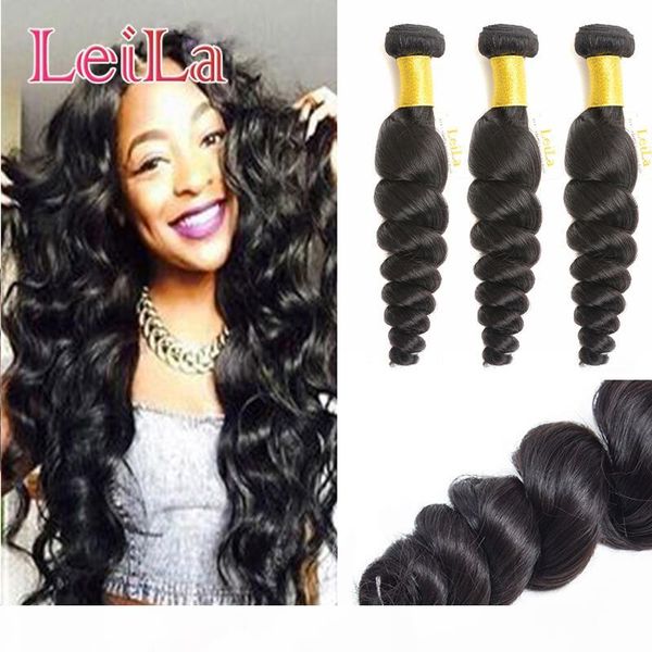 

malaysian virgin hair bundles 3pcs lot 95-100g pcs 7a unprocessed human hair weaves malaysian loose wave virgin hair wefts natural black