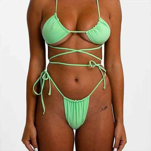 

women bikini sets micro bikini summer beachwear swim suit brazilian swimsuit push-up bra set solid bandage swimsuit, White;black