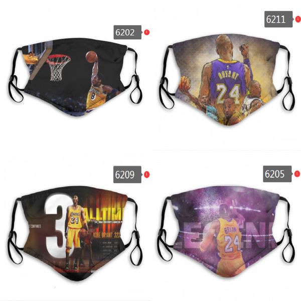 

aiyklxsilk 2020 7f6y ice new protective luxury designer mask basketball team commemorative edition 24# black mamba no. 8