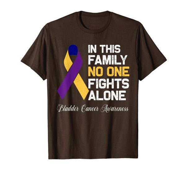 

in this family no one fights alone bladder cancer awareness t-shirt, White;black