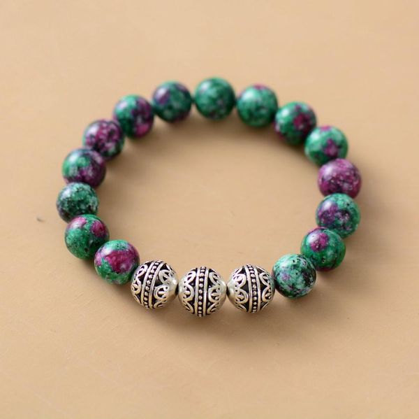 

мужские браслеты из бисера 10мм природного камня тибетских бусы упругого браслет ручной пара stretch браслеты dropshipping jlljfr, Golden;silver