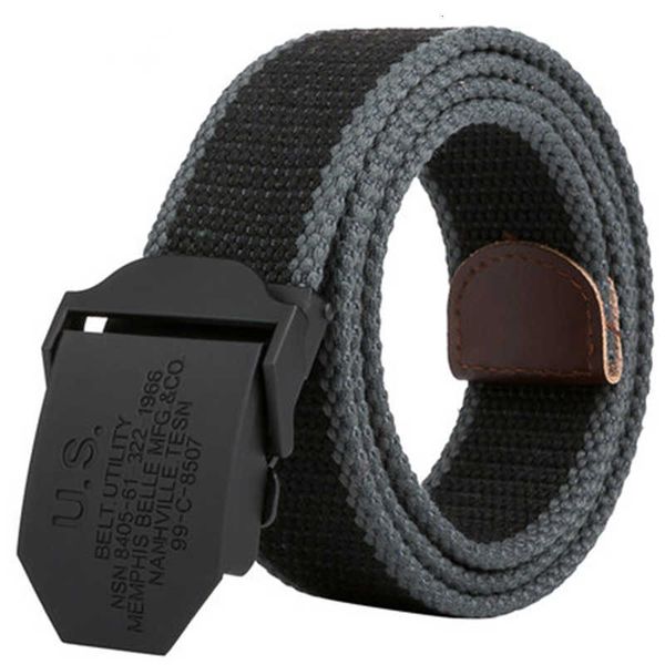 

men weave canvas belt mens waist belt casual cargo belt military fans automatic buckle-belt male field tactical, Black;brown
