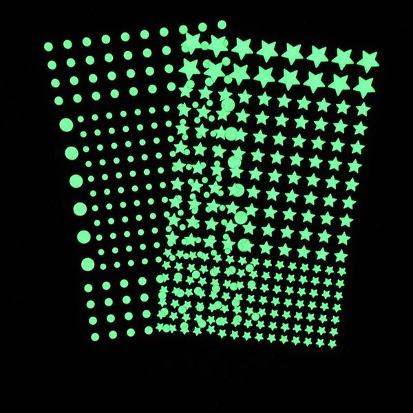 

211pcs 3d bubble luminous stars dots wall sticker decor for kids room bedroom home decoration decal glow in the dark stickers