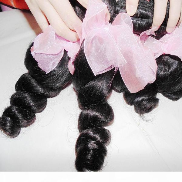 

most beautiful natural loose wave peruvian human hair bundles unprocessed natural color 3pcs lot expedited fast shipping, Black
