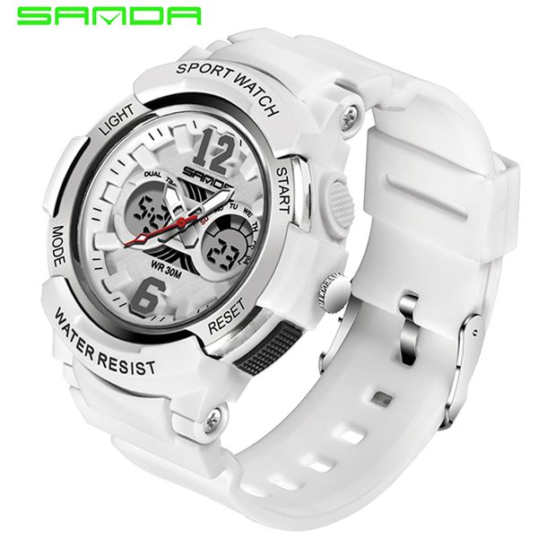 

sanda white women sports watches women waterproof ladies jelly watches rosegold swimming reloj mujer relogio feminino 2019q0108, Slivery;brown