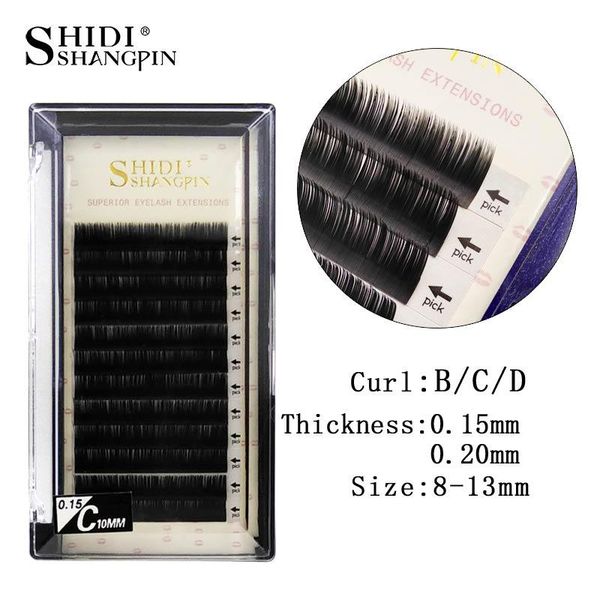 

shidishangpin 12 rows индивидуальные ресницы ресницы b c d curl 0.12 мм расширение ресниц 8-13 мм индивидуальные ресницы maquiagem cilios sq