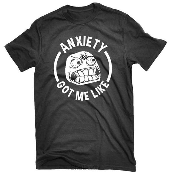 

sport summer men cotton100% printed pattern t shirt anxiety t-shirt funny stress introverts anxiety got me like tshirt