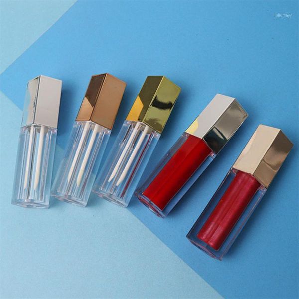 

5ml pentagonal empty lipgloss bottle diy lip gloss cosmetic container transprent refillable bottles empty lipstick tube1
