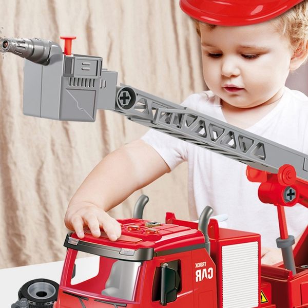 

kids assembled detachable disassembly sound and light ladder toy fire truck car vehicle model for gift