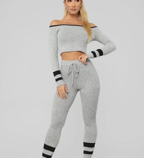 

fashion women sportwear yoga 2 piece set fitness seamless jogging sport suit workout push-up high elastic sport leggings and gym clothes, Gray