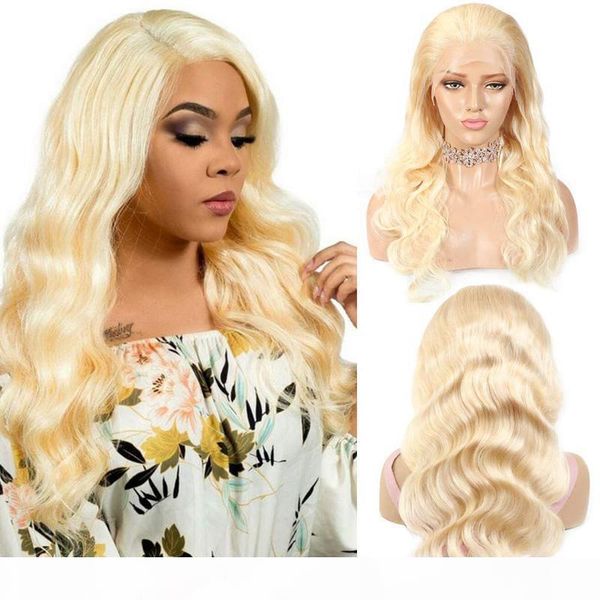

613 blonde lace front wigs human hair body wave glueless full lace wigs100% unprocessed brazilian remy hair for black women with baby hair, Black;brown