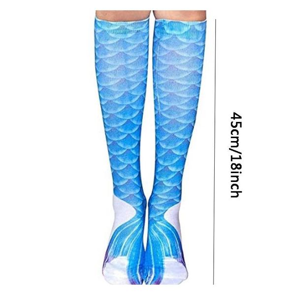 

mermaid 3d print socks mermaid tail beach socks lady mermaid stockings fashion knee high socks fish scales sock lo wmtxcp fivegarden