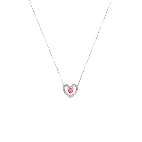 

necklace swa rose gold color smart heart clavicle simple women new, Silver
