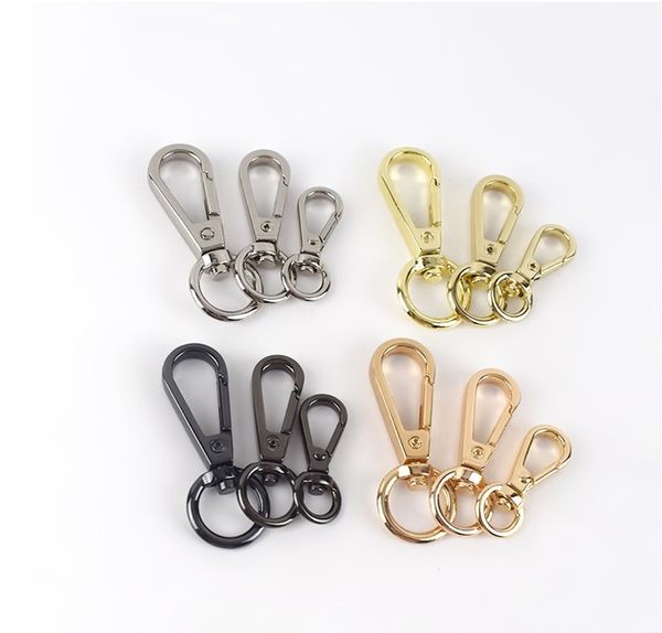 

meetee brass buckles metal spring bag clasps clips snap hook for 15mm 20mm 25mm strap copper horseshoe buckle diy key, Black
