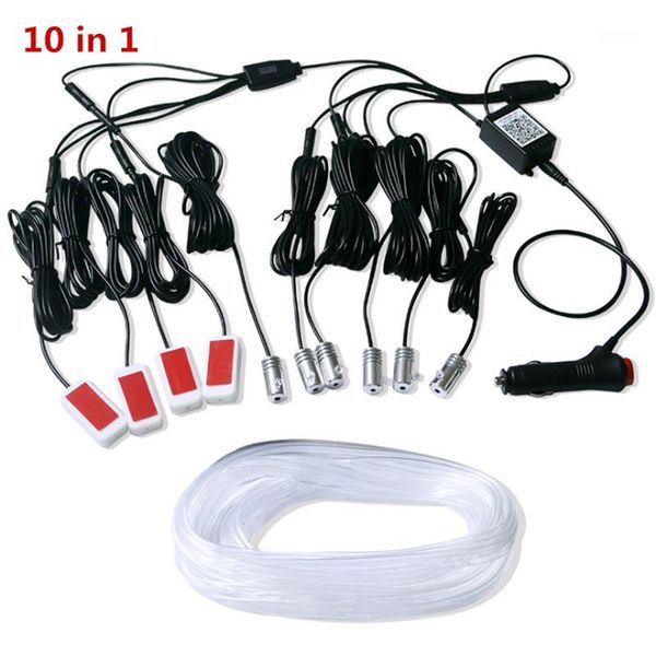 

10 in 1 rgb led with 8m interior decoration car fiber optic strip light by app control 12v decorative atmosphere lamps universal1