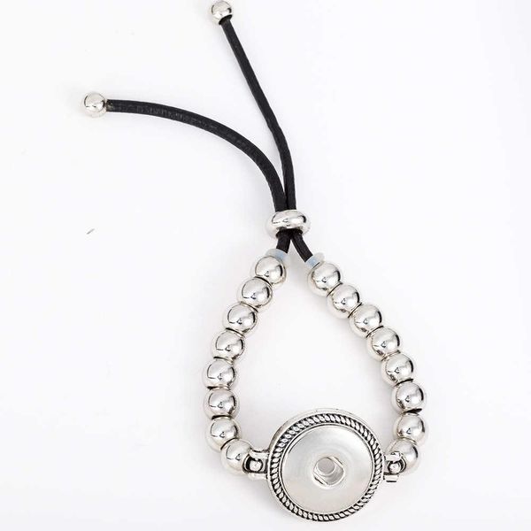 

2018 регулируемая нержавеющей стали бал браслет женщин ювелирные изделия ювелирные изделия привязать новые vintage 18mm металла snap кнопки, Black