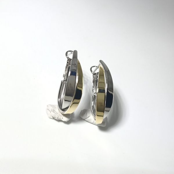 

wedding jewelry designer hoop earrings two tone gold earrings fashion charm luxury designer jewelry women earrings, Golden;silver