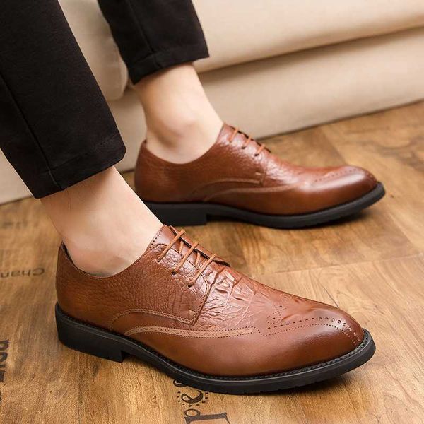 

cimim brand men comfortable fashion business office bullock formal casual leather shoes italy new party dress wedding shoes men, Black