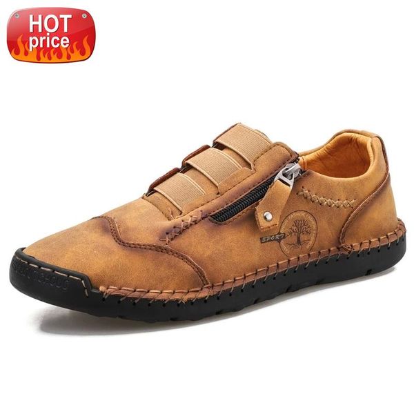 

brand genuine leather men shoes fashion casual shoes breathable men flats loafers men's driving zapatos hombre big size 48 #by9x