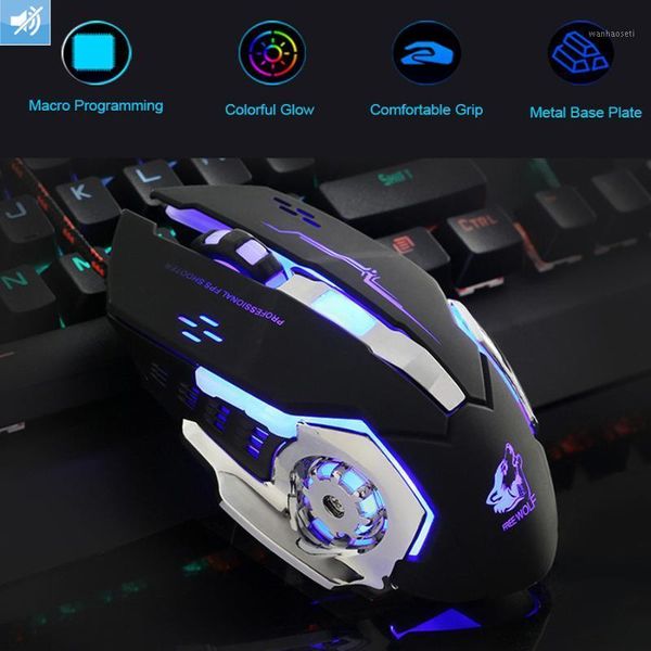 

wired gaming mouse 6 button 4000dpi mute optical mouse led backlit pc gamer mice game usb silent for pc lap