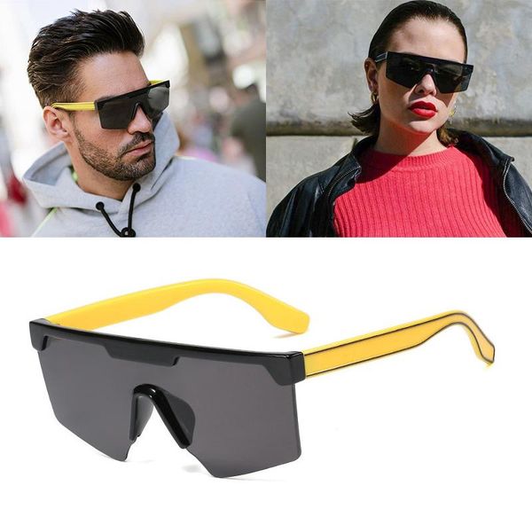 

sunglasses 2021 fashion cool square shield style men and women ins brand design 95216, White;black