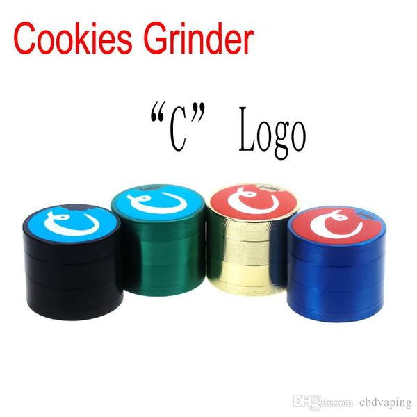 

4 layers 40*35mm smoke cookies california zinc alloy herb grinder tobacco grinders wholesale dhl shipping