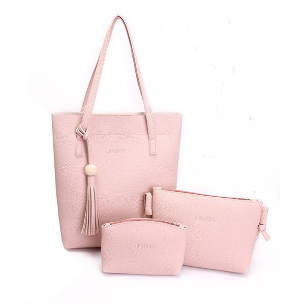 

2020 new women handbag shoulder bag totes purse 3pcs set retro wooden beads composite bag fashion handbag crossbody