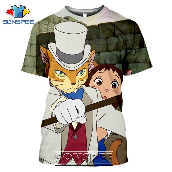 

the cat returns cartoon anime 3d print shirts hippie aesthetic comics men clothing