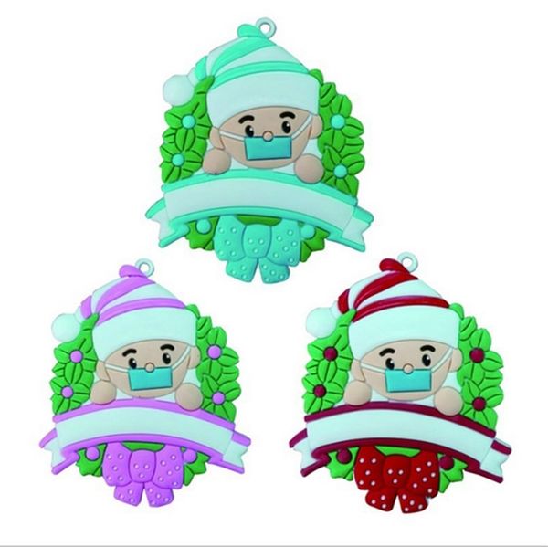 

маска для лица снеговик рождественская елка висячие подвеска украшения xmas diy персонализированный карантин survivor партии supplies e10260, Silver