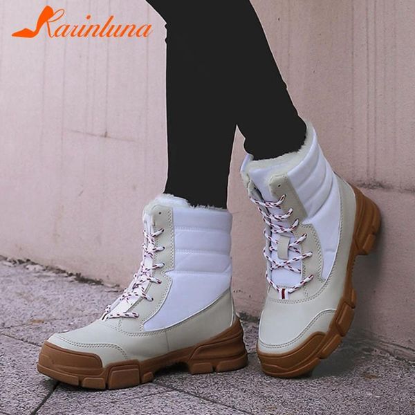 

karin dropship snow winter short plush round toe cross-tied platform mixed color ankle boots, Black