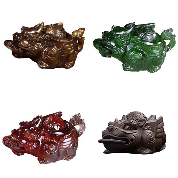 

4pcs chinese pi xiu zisha tea pet tray accessories kung fu tea decorative