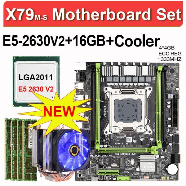 

jingsha x79 м-ы набор материнской платы 2.0 с xeon e5 2630 v2 4x4gb = 16gb ddr3 1333 ecc reg память и процессор кулера м.2 ssd nvme м.2