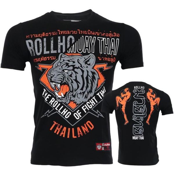 

tiger short-sleeved fight sport monkey t-shirt mixed martial arts training fitness combat thai boxing, Gray;blue