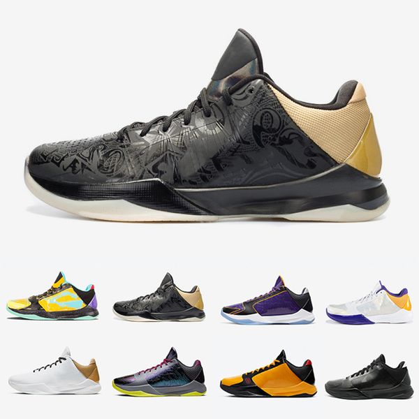 

chaos ii 5 proto metallic gold mens basketball shoes dark night alternate bruce lee la 5s triple black men trainers sports sneakers us7-12, White;red