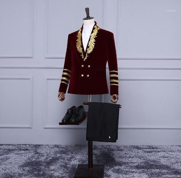 

red embroidery blazer men formal dress latest coat pant designs suit men costume homme terno masculino suits for men's singer1, White;black
