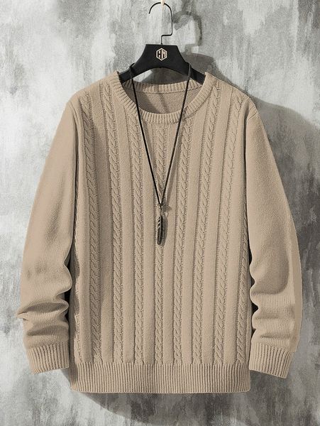 

men cable knit sweater i8z7#, White;black