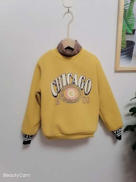 

plush letter korean thickened pullover sweater winter cotton cartoon children's wear fpln, Black