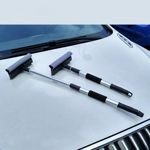 

ice scraper stainless steel retractable double-side rod window cleaner squeegee wiper brush glass cleaning tool1
