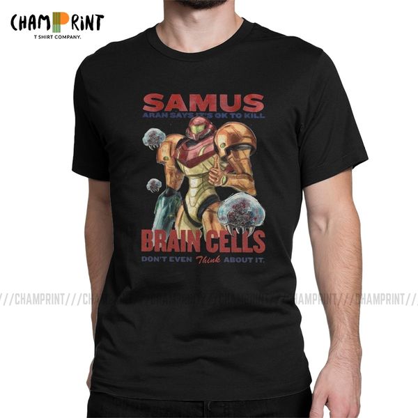 

samus says it's ok to kill brain cells vintage round collar super metroid birthday present sport hooded sweatshirt hoodie men t shirt