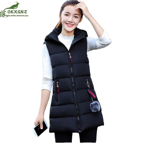 

winter women outerwear new fashion slim vest jacket coat female middle-length thickening down cotton coat large yards tideokxgnz, Black;white