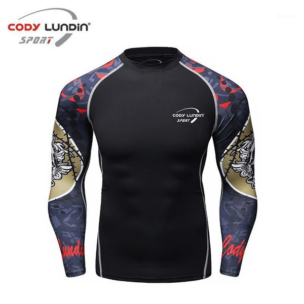 

muscle men compression tight skin shirt long sleeves 3d prints rashguard fitness base layer weight lifting male wear1, White;black