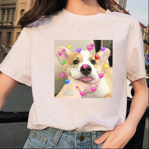 

new summer fashion dogs printed women t shirt harajuku short sleeve funny t shirt cute printed tees female clothes, White