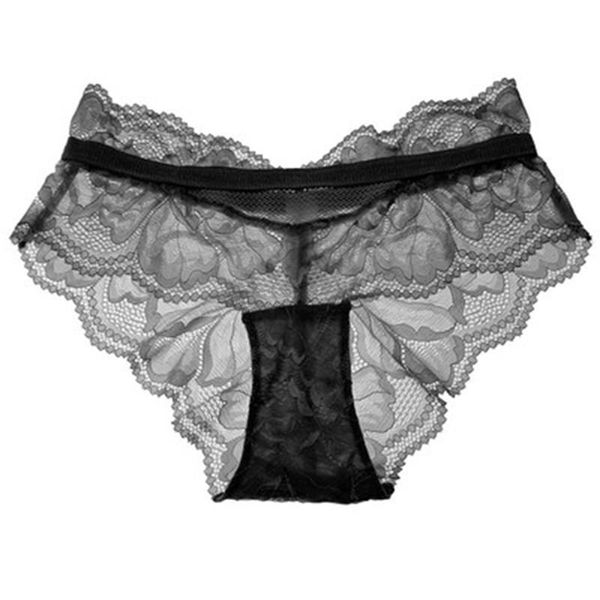 

women lingerie lace underwear floral lace elastic waist see through seamless underwear panties white black, Black;pink