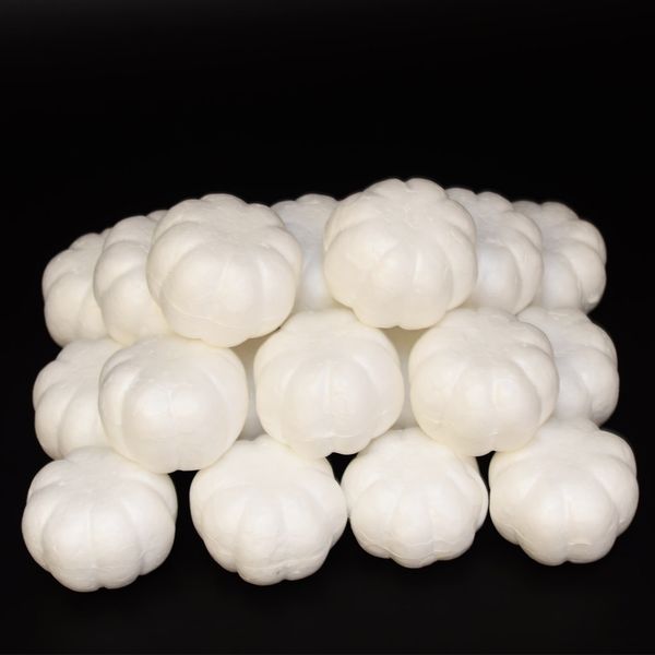 

20 pieces white halloween pumpkin polystyrene styrofoam foam decor for kid craft