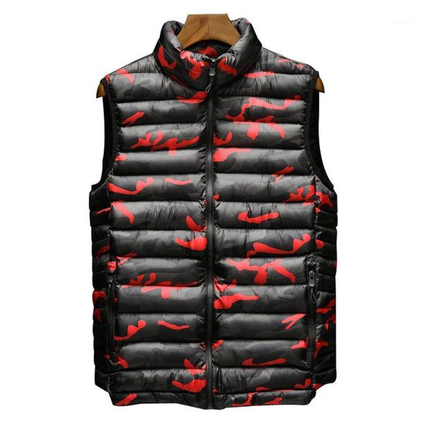 

2020 camouflage vest men new stylish autumn winter warm sleeveless jacket waistcoat slim fit men's vest fashion casual coats men1, Black;white
