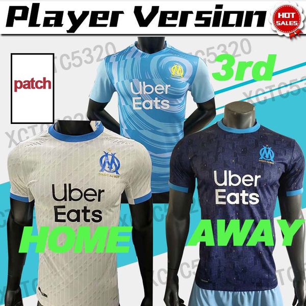 

20-21 player version olympique de marseille maillot soccer jerseys third 2021 payet thauvin men home away customized football shirt, Black;yellow