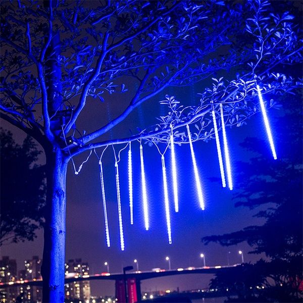Illuminazione esterna impermeabile 30 50cm Pioggia di meteoriti Tubi di pioggia LED Stringa di Natale 110V 220V per la decorazione dell'albero del giardino del partito Y200903