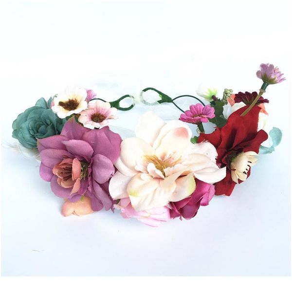 

flower headband flower crown kids floral headband garlands hair accessories bride bohemian flower wreath women beach jllsbo